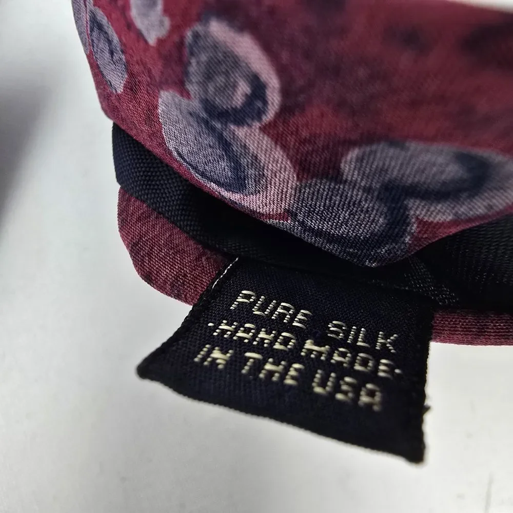 Gitman Bros Vintage Silk‎ Tie Red Floral Print MADE IN USA